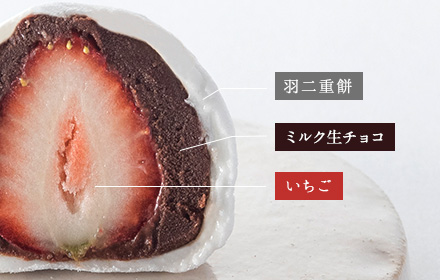 あくまのいちご 断面図 福岡県北九州市にある 生大福 でおなじみの 和菓子 なごし